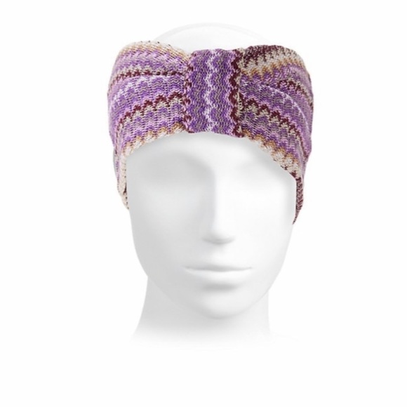 💕x2HP💕Missoni zig zag chevron purple knit headband - Picture 3 of 8